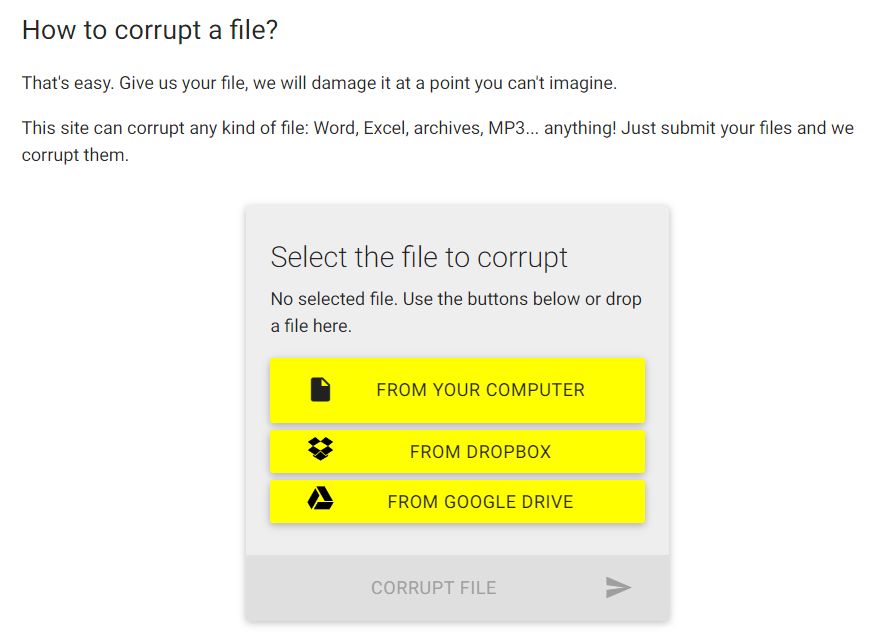 How to corrupt a file